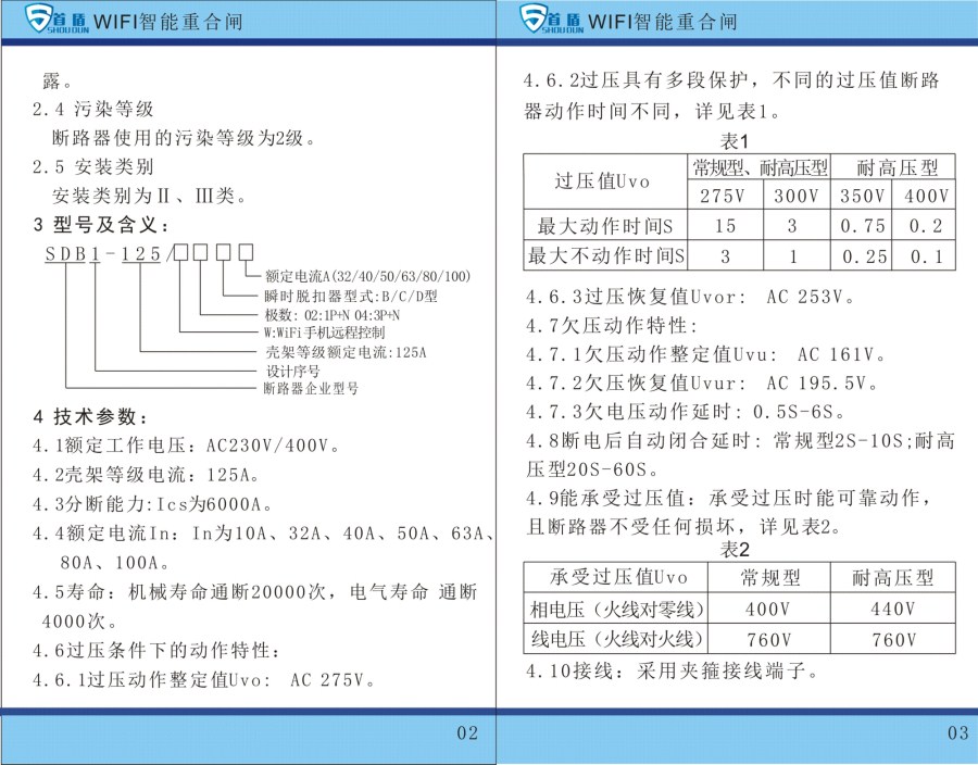  WIFI物聯(lián)網(wǎng)智能控制開關(guān)SDB1-125-W02-32A